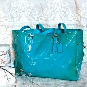 💙 Coach 💚 tote, medium, greenish blue